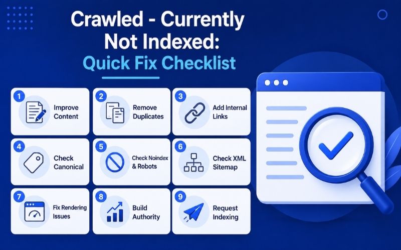 Crawled - Currently Not Indexed: Quick Checklist