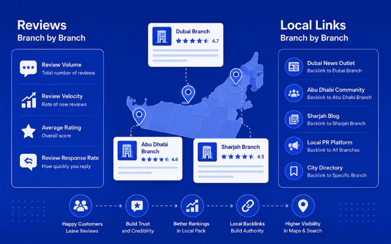 Reviews and Local Links, Branch by Branch