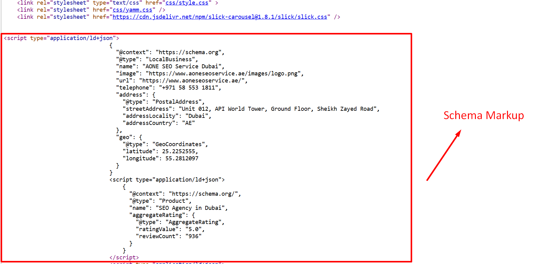 Schema markup code