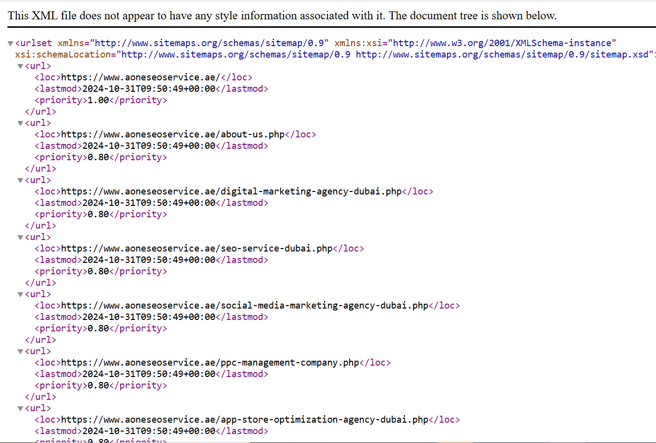 Sitemap.xml Example